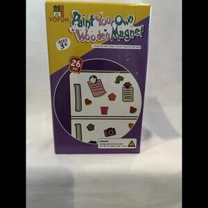 ofun Paint our Own Wooden Magnet 26 Wood Painting Craft Kit And Art Set For Kids